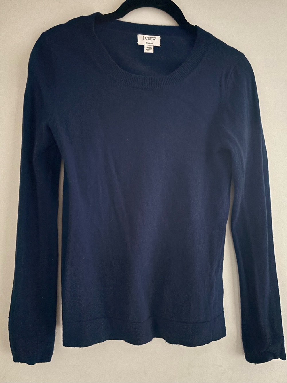 Classic Navy Long-Sleeve Teddie Sweater